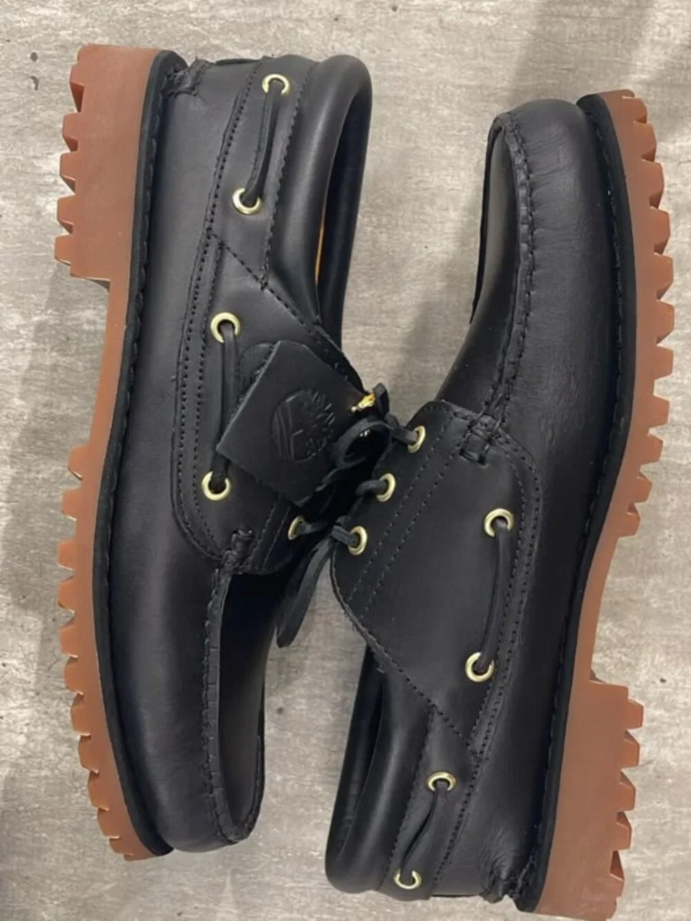 TIMBERLAND MEN'S AUTHENTIC BOAT SHOE BLACK FULL GRAIN A2PDQ-W02 ALL SIZES
